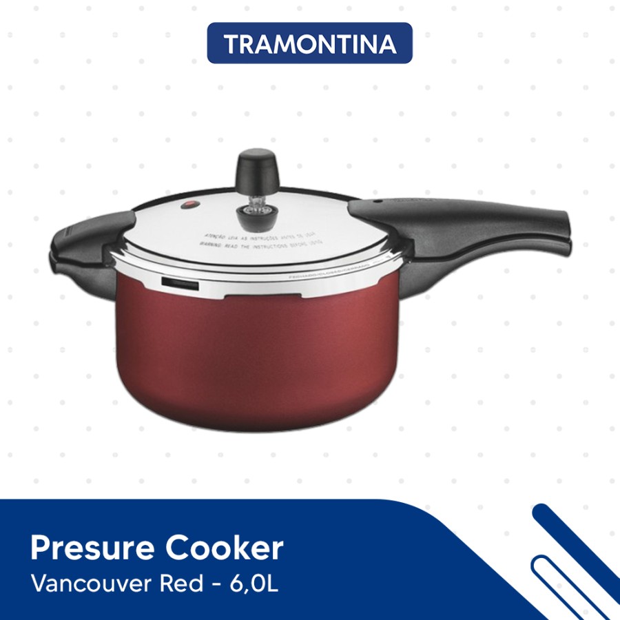 Panci Presto Tramontina Pressure Cooker 6 L Vancouver Red